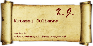 Kutassy Julianna névjegykártya